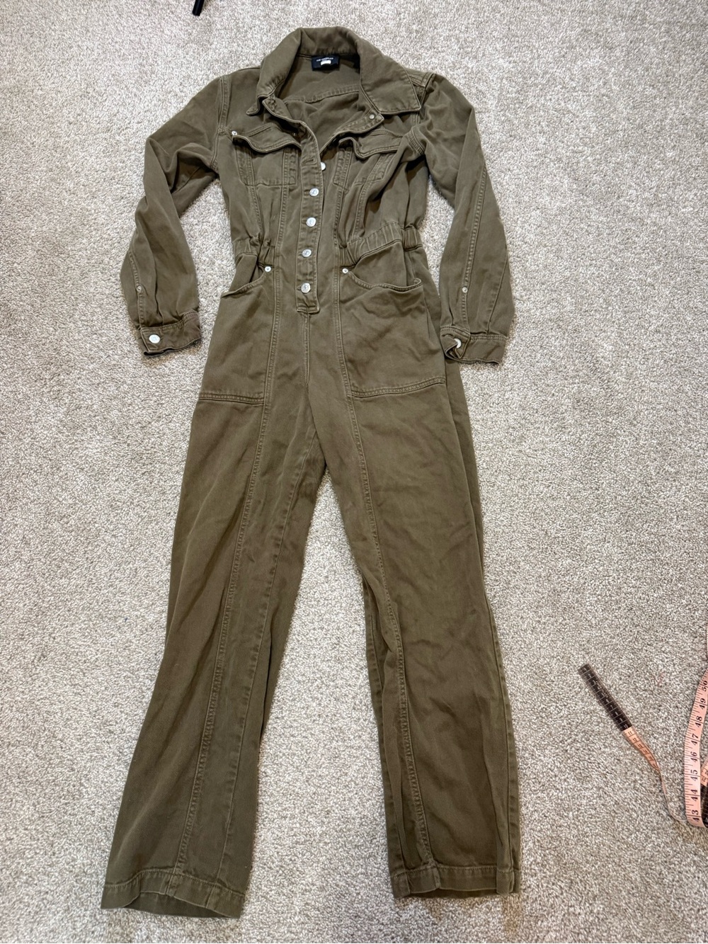 The‎ Kooples Olive Green Denim Utility Jumpsuit 1 - Picture 6 of 11